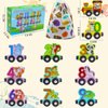 Humerry Train Set for Toddlers 2-4, Wooden Animal Magnetic Train Toy, 11 PCS Number Trains Learning Activities for Kids, Birthday Gifts for Boys, Girls