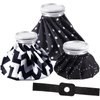 Nuanchu 3 Pieces Ice Bag for Injuries Reusable Ice Bags with Adjustable Wrap, Ice Pack for Cold and Hot Therapy and Pain Relief for Knee Leg Injury, 3 Sizes, 11 Inch, 9 Inch, 6 Inch (Plaid,Black)