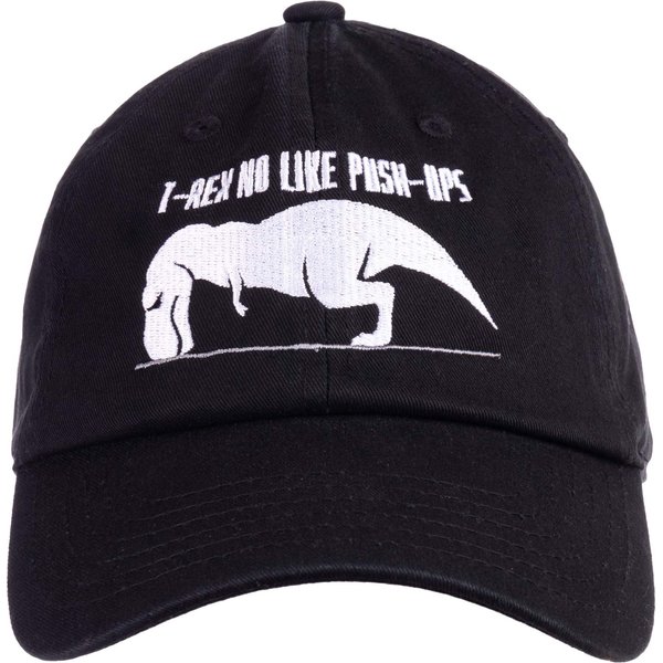 T-REX NO Like Push-UPS | Funny Work Out, Cross Train Joke Dad Hat Style Baseball Cap Men Women Black