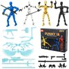FAMOPLAY 4PCS T13 Action Figure Already Assembled,Dummy 13 Action Figure, Titan 13 Action Figure, Robo 13 for Collectors Desktop Decoration,Boys Multi Movable Joints Toys(Golden+White+Blue+Black)