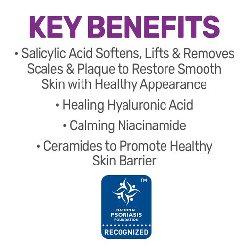 MG217 Medicated Exfoliating Face and Body Wash for Psoriasis Symptoms, Salicylic Acid, Hyaluronic Acid, Niacinamide, Ceramides, 8 floz