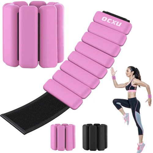 Wrist Weights for Women Set Of 2(1Lb Each),Adjustable Silicone Ankle And Wrist Weights for Women,Comfortable Fit, Strength Training Arm Weights for Walking,Yoga,Pilate,Dance,Gym,Workout,Running (Pink)