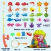 CozyBomB™ Magnetic Fishing Game for Kids | Bath Pool Toys Set for Water Table Learning Education Fishin for Bathtub Fun with 4 Squeak Rubber Animal and Boat, Poles Rod Net Fishes for Kids Age