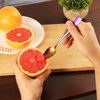 Grapefruit Spoons & Grapefruit Knife, Stainless Steel Grapefruit Utensil Set, Serrated Edge & Thick Gauge Handle, Rainbow Kitchen Tool with Non-stick Plating for Kiwi, Dessert, Apple (5 PCS)