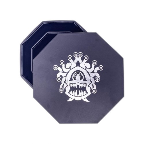 Silver Eye Tyrant - D&D Dice Tray of Holding by Norse Foundry, 8” Octagon Shape Dice Rolling Tray for Dice Games Like RPG and DND, Dice Box Storage, Removable Top Lid – Soft Padded Inner Lining