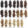 LYRICAL HAIR Synthetic Ponytail Extension for Women Drawstring Claw /Jaw Clip In Long Curly Wavy Pony Tail Hairpiece Women Daily Party Use (14" Hair long, 4T12/26# Dark Brown To Brown Auburn&Dark Ash Blonde)