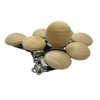 5pcs Natural Beech Wood Pacifier Clips Teething Grasping Toy Suspender Clips Charm Antique DIY Wooden Pacifier Chain Accessory (3cm/5pcs)