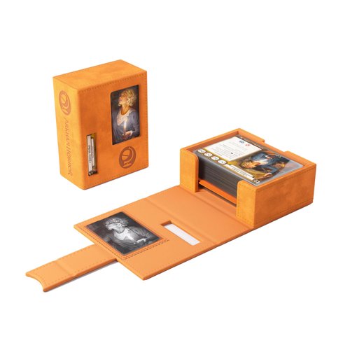 Gamegenic Arkham Horror Investigator Deck Tome - Premium Deck Box for Arkham Horror: The Card Game, Holds a Full Investigator Deck, Seeker - Orange Color, Made
