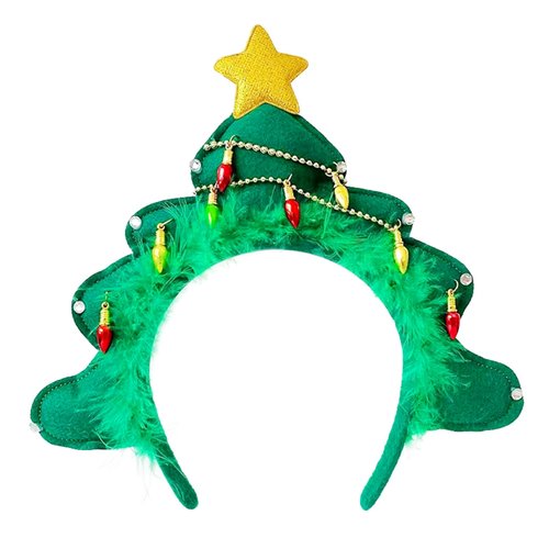 Mllxon Christmas Tree Headband Xmas Tree Headband for Winter Christmas Costumes Accessory Party F...