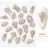 Gold Nail Art Charms Nail Art Zircon Alloy Nail Jewelry Transparent Shiny Metal Nail Art Gemstone Fashion DIY Nail Art Decorations