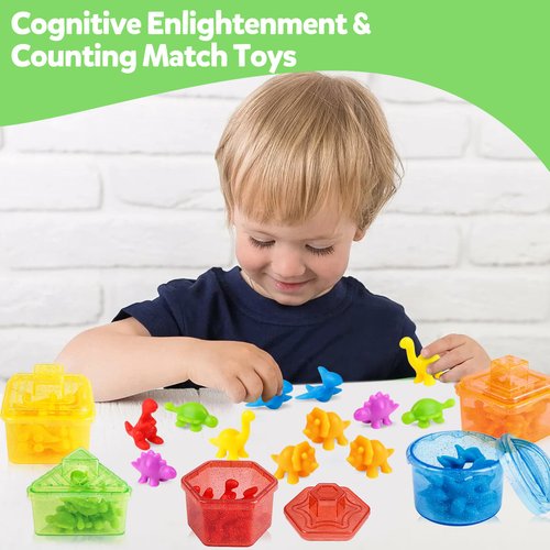 NAODONGLI Counting Color Sorting Toys with Matching Shape Boxes Sensory Montessori Educational Activities Learning Fine Motor Skills Birthday Easter Basket Stuffers Gift for Boys Girls Kids Ages 3+