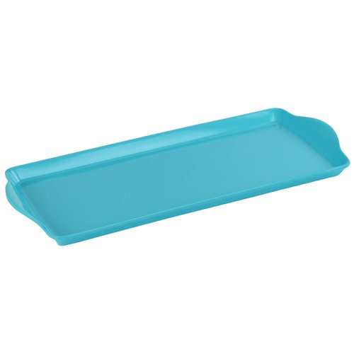 Reston Lloyd Melamine Plastic Tidbit Tray, BPA-Free, Food Safe, Multipurpose Platter Serving Tray, Bathroom/Table Organizer, Turquoise