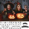 Halloween Temporary Tattoos Spider Web Temporary Tattoo fake tattoos Spider Bat Dark Waterproof Face Body Temporary Sticker Costume Makeup Tattoos Kit (12 sheets) for Adults and Kids