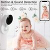 FOUKWAKC Baby Monitor with Camera and Audio, 2K WiFi Indoor Video Baby Camera with Mount, Motion & Cry Detection, Temp & Humidity Sensor, Night Vision, 2 Way Audio, 4 Lullabies, APP Control