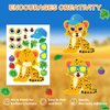 Aowplc 48 Make A Safari Animal Sticker Sheets - Jungle & Zoo Party Favors Supplies - Fun Craft Activities for Kids Ages 3+