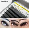 SEEDEW 5D Lash Extensions, 0.07mm D Curl 15mm 12 Rows/Tray, W Shape Flat Stem, Korean PBT Volume False Eyelashes Grafting for Beginner Artist, Lash Tech, Beauty Salon(5D-Matte Black-0.07-D-15mm)