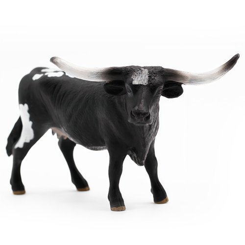 Gemini&Genius Farm Animal Toys, Longhorn Cow Action Figure, Hand Painted, 6 Inches Length, Realistic and Durable Farm Toys for Children Boys and Girls Gift (1209)