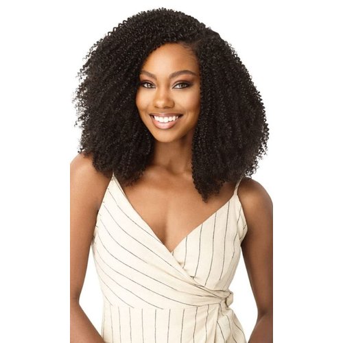 Outre Human Hair Blend Clip on Weave Premium Purple Pack Big Beautiful Hair Clip-In 4C Coily Fro 10" 9Pcs (JBLK)