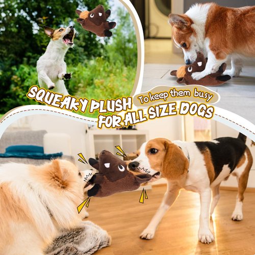 JKW Pet Toys, Stuffed Boar Dog Toys， Squekay Plush Toys