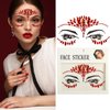 Eye Body Face Gems Rhinestone Temporary Tattoo Sticker Face Body Tattoos Party Makeup Self Adhesive Crystal Makeup Diamonds Holiday Festival Party Supplies 2pcs (red)