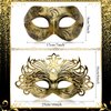 Yunsailing 30 Pieces Masquerade Masks Bulk Mardi Gras Antique Masks with Elastic Strap for Women Men Venetian Ball Party(Gold)