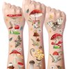 Gameza Mushroom Temporary Tattoos for Kids - 220+ Insects and Moths Temporary Tattoos Red Mushroom Jungle Theme Temporary Tattoos Stickers Gift Student Mushroom Jungle Party Decorations Favor Supplies