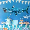 Shark Birthday Party Banner Shark Happy Birthday Banner Shark Theme Party Decorations Ocean Under The Sea Party Hanging Wall Decor for Kids Boys Birthday Party