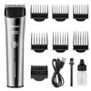KEMEI Silver Hair Clippers for Men，Cordless Clipper Professional Barber Clippers，USB Rechargeable Wireless Haircut Clippers km-2481