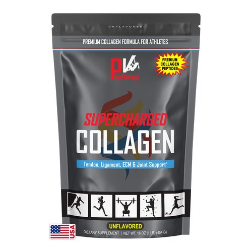 PhysiVantage Supercharged Collagen Powder with Vitamin C + BCAAs Advanced Formula for Tendon, Ligament, Joint Health + Skin Quality - Best Hydrolyzed Collagen Peptides, 16oz Bag (Unflavored)