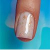Dan's Nails Milky White with Gold Glitter Flakes Rubber Base Gel Coat Color | Soak off UV/LED Lamp for professional Russian Manicure