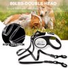 Dual Retractable Dog Leash - Double-Head Lockable Extendable Pet Leash - 16ft Reflective Nylon Ribbon - 360¡ã Tangle-Free for Two Dogs Walking Training
