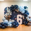 Space Theme Balloon Arch Kit, Navy Blue Gray Apricot Balloons with Moon Star Foil Balloons for Kids Boy Space Around Sun Theme Birthday Decorations First Trip Party Supplies Baby Shower Backdrop