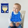 Hanukkah Baby Bib Silicone, Cute Baby Bibs for Babies & Toddlers, Unisex, Non Messy (Dreidel Design)