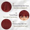 BARSDAR Short Bob Wig With Bangs - 12 Inch Copper Red Wigs for Women Short Bob Wig With Bangs - Natural Looking Soft Heat Resistant Synthetic Hair Replacement Wig Daily Party Halloween - Copper Red