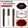 evpct DNM 3Pcs Dark Black White Red Matte Liquid Lipstick Lip Stain Sets for Women Matte+Lipstick Long Lasting Permanent Lipstick 24 hr Hours Magic Lipstick 24 Hours original Waterproof 17#