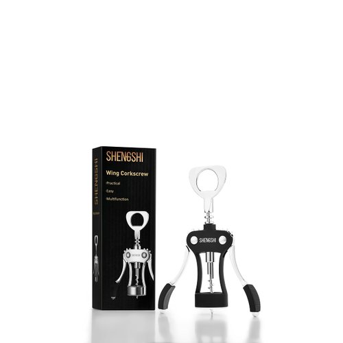 shengshi Wine Opener Zinc Alloy Premium Wing Corkscrew Wine Bottle Opener With Multifunctional Bottles Opener