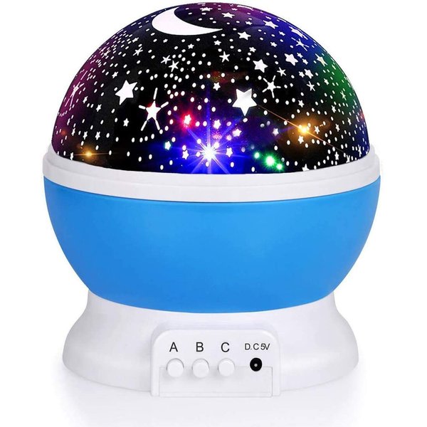 Fortally Kids Star Night Light, Nebula Star Projector 360 Degree Rotation - 4 LED Bulbs 12 Light Color Changing with USB Cable, Romantic Gifts for Men Women Children