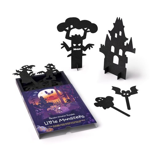 PAPATON Shadow Theater - Little Monsters Shadow Puppets for Kids - Storytelling Kits for Shadow Puppet Show, Family Games for Kids - Papaton Shadow Theater Creative Game + Downloadable App, 3-6 Years