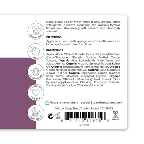 Deep Steep Argan Oil Body Wash, Fig Apricot, 17 Ounce