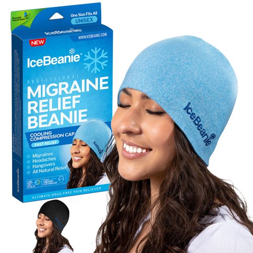 IceBeanie Migraine Headache Relief Cap 2.0 | As Seen on Shark Tank | Ice Pack Hat for Migraines w/Proprietary Gel-Tech for Extended Cooling | Head Wrap, Cold Migraine Cap for Tension & Hangover