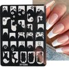 6Pcs Nail Art Stamping Templates Set with French Line Flowers Leaves Smiley Heart Design Art Stamping Kits DIY Printing Tools Fashion Art Decoration for Women and Girls