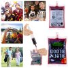 Halloween Blood Bags Party Supplies - 20 Halloween Drink Pouches + 2 Funnels Halloween Party Favors, Reusable Halloween Blood Bags Drink Bag for Vampire Zombie Costumes Props Party Decorations(5