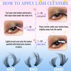 Lash Clusters Fluffy Individual Lashes D Curl Cluster Eyelash Extensions 14-25mm DIY Lash Extension Thick False Eyelashes Cluster Matte Black DIY Lashes Extension at Home (280pcs-60P+80P+100P)