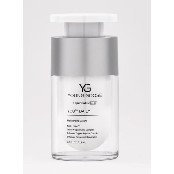 Young Goose, Youth DAILY Cream | Enhances NAD+ Nobel | Supports Skin Repair | Copper Peptide Complex - Travel Size 15ml