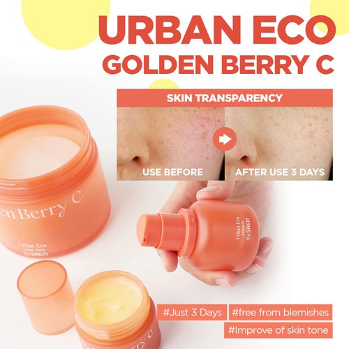THESAEM Urban Eco Golden Berry C Ampoule with Micro-Vitamin Bubble & Vitamin C - Blemish Clearing, Tone Correcting & Dark Spot Lifting Ampoule - Hydrating Facial Serum for All Skin Types, 1.01 fl.oz.