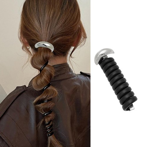 Metal Hair Tie Women, Creative Braiding Ponytail Hair Cuff, Gold/Silver, Hair Accessories (04.Silver-Arc)