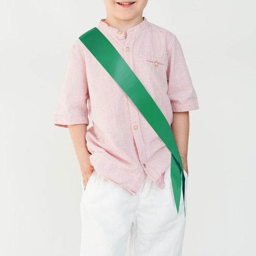 Party to Be 5 pcs Plain Sash for Chidren Blank Satin Sash DIY Sash 3.15" Wide x 27.56" Long from Shoulder to Hip (Green)