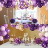 Amandir 150Pcs Purple Balloons Garland Arch Kit, Light Pastel Purple Gold White Balloons Confetti Latex Metallic Balloons for Women Birthday Baby Shower Wedding Party Decorations Supplies