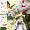 VIWIEU Small Butterfly and Flower Temporary Party Tattoos Realistic for Women and Teen Girls 15 Pack, Tiny Fake Black Butterfly Body Art Stickers Gift for Christmas&Holiday Fiesta