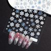 5D Embossed Christmas Laser Nail Stickers for Nail Art Holographic Blue White Snowflake Self-Adhesive Nail Decals Winter Bronzing Nail Art Supplies Christmas Acrylic Nail Art Stickers for Women Kit